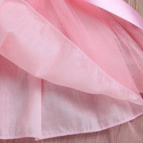 Baby Girl Tulle Patchwork Bow Party Dress - Picture 6 of 6